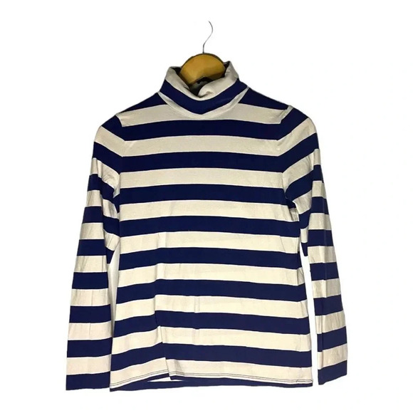 Talbots Navy Stripe Long Sleeve Turtleneck - Picture 1 of 5